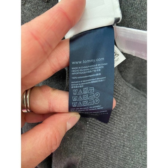 Tommy Hilfiger Gray Cotton Pullover Sweater Women's Size Medium - Picture 4 of 7